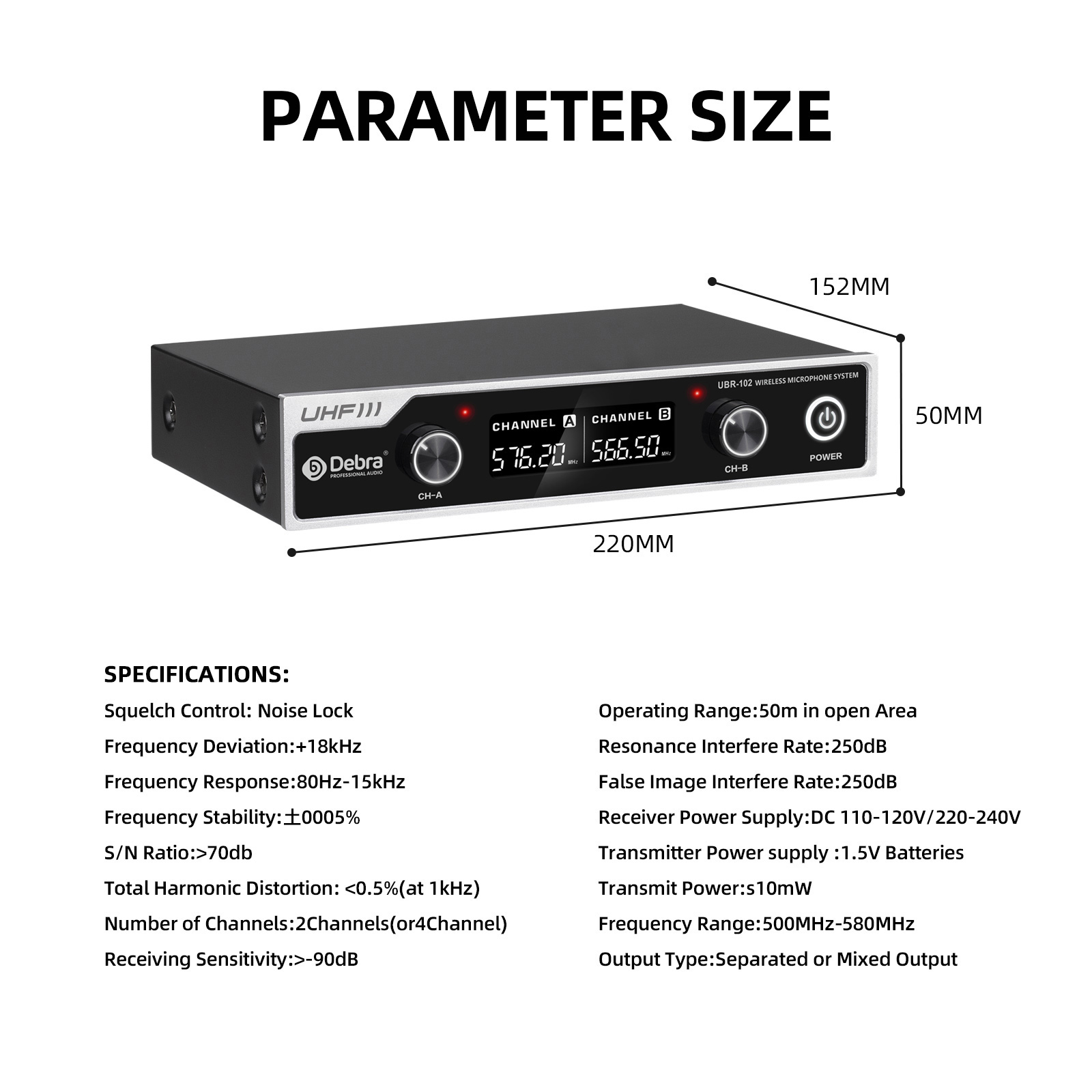 UBR-102 UHF Wireless Microphone