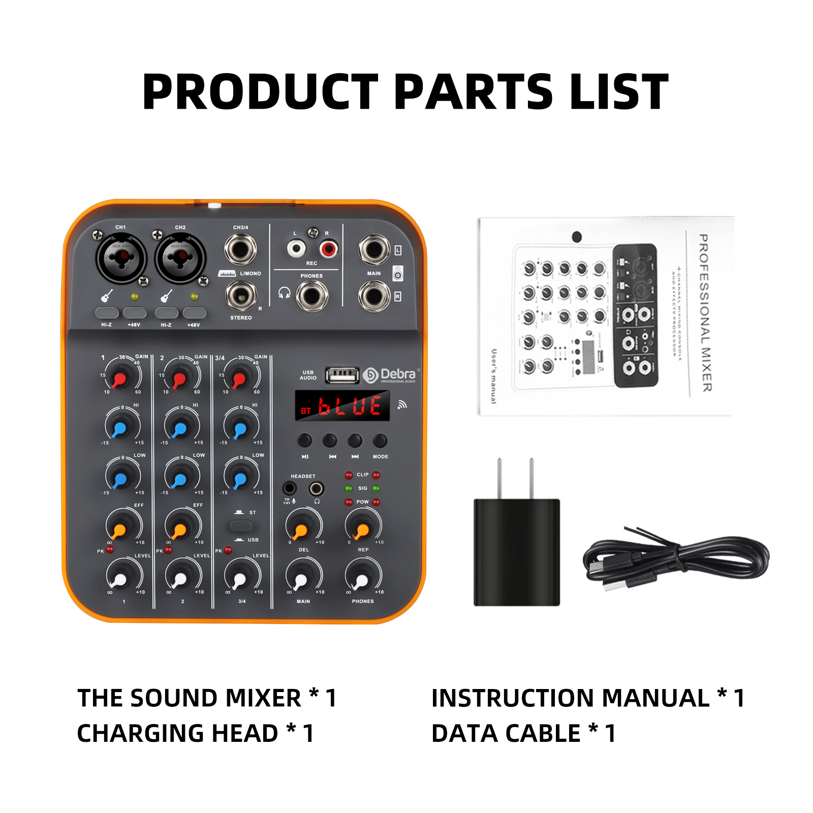 D4M 4-Channel Portable Audio Mixer