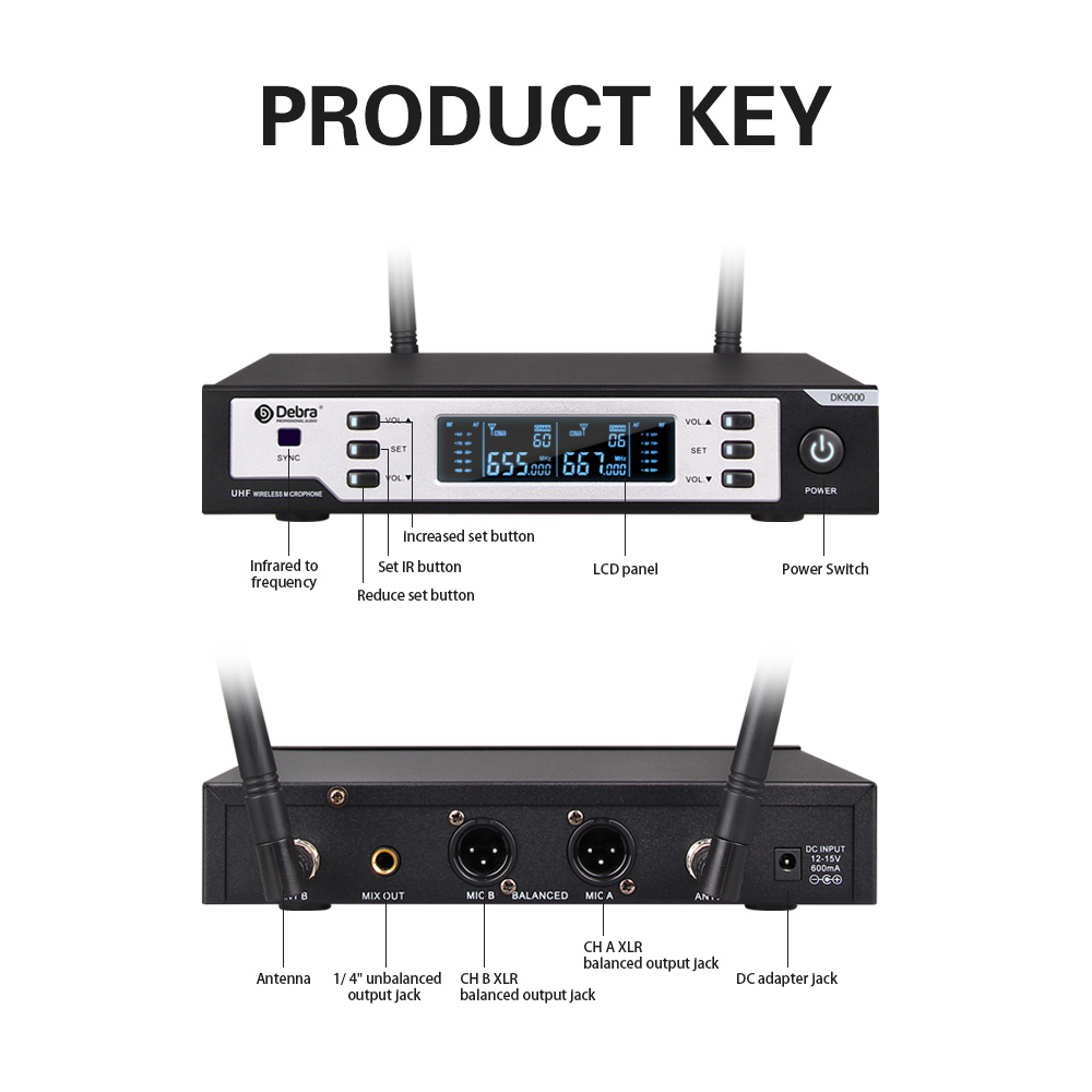 DK9000 UHF Wireless Microphone