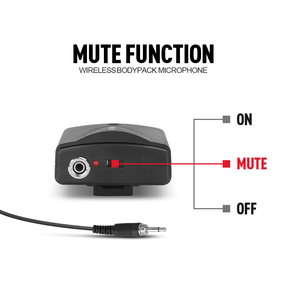 V-200 VHF Wireless Microphone（2Headset 2Lavalier Mic）