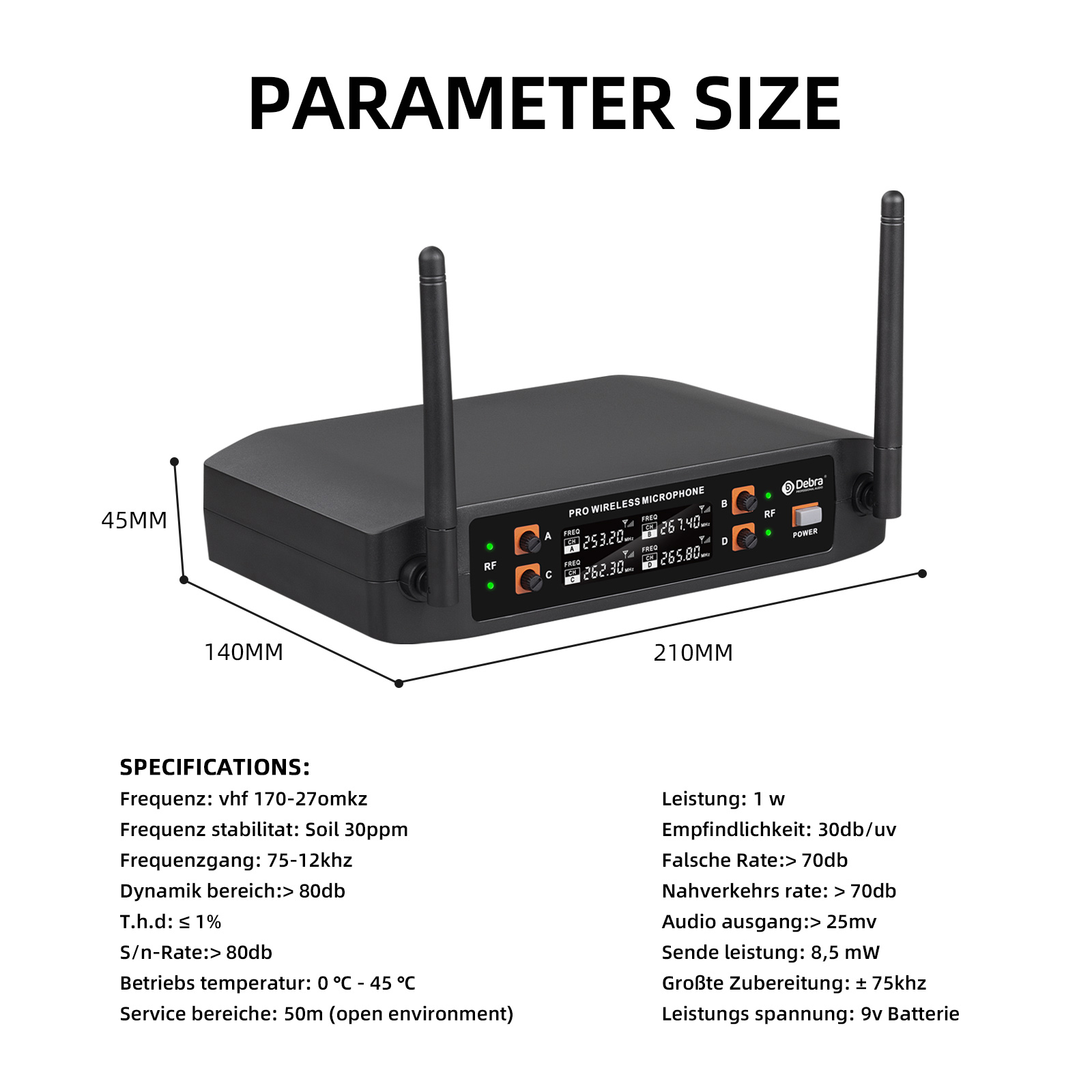 KV04 VHF 4Channel Wireless Microphone