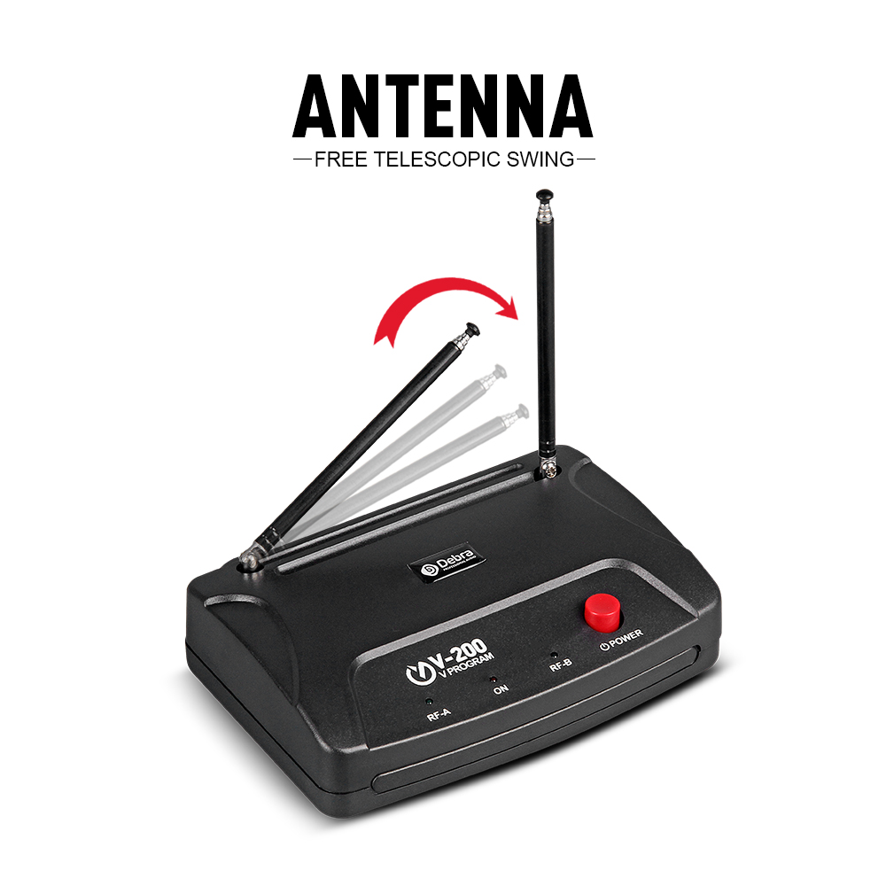 V-200 VHF Wireless Microphone（2Headset 2Lavalier Mic）