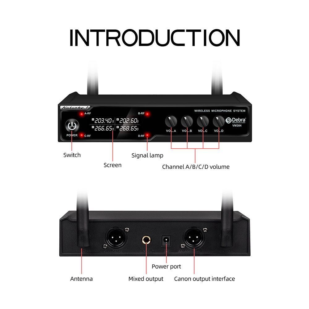 VM304 4-Channel Wireless Microphone System