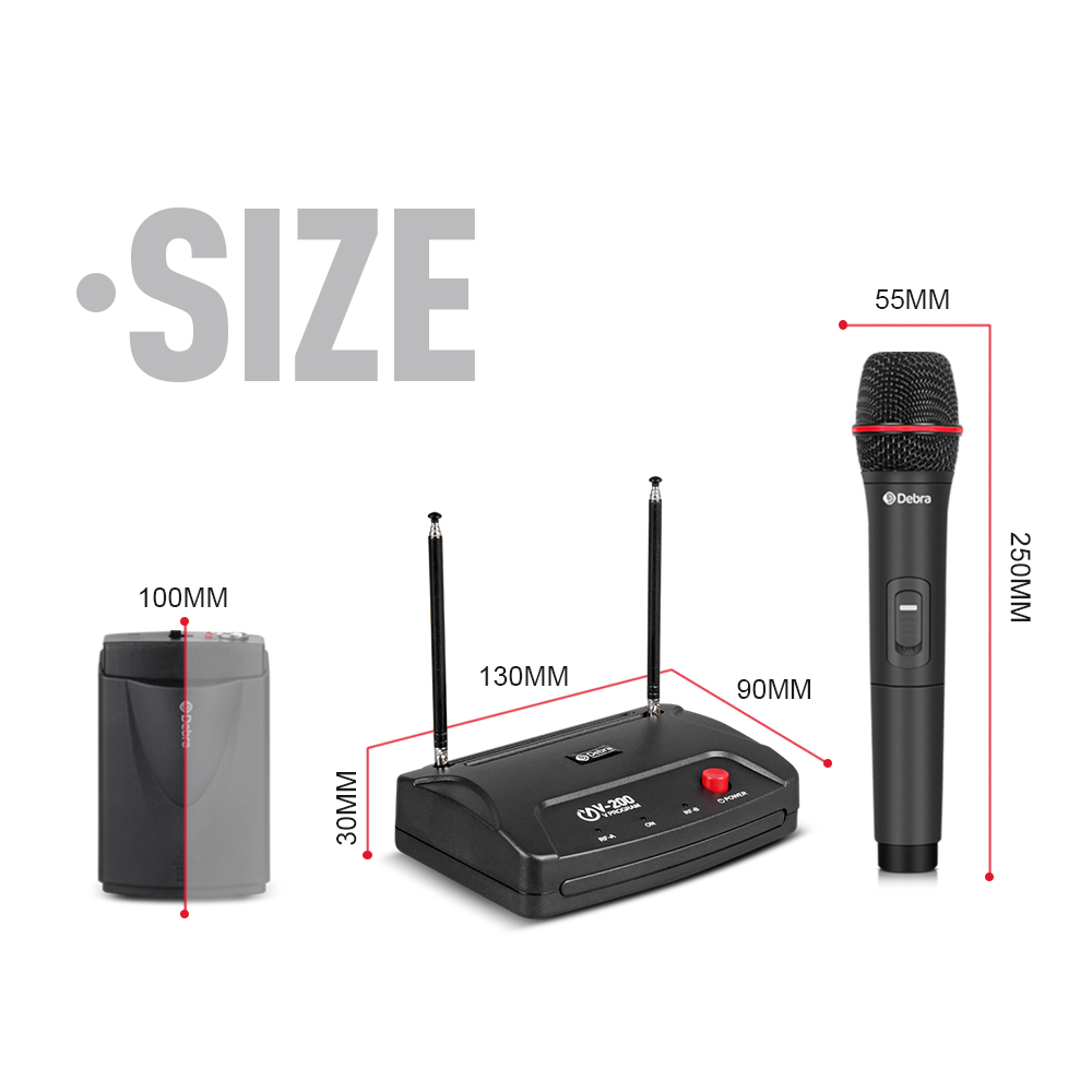 V-200 VHF Wireless Microphone（2Headset 2Lavalier Mic）