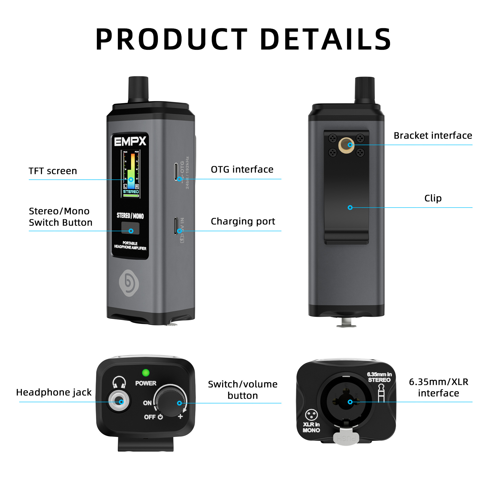 EMPX Professional Headphone Monitoring Amplifier (Dark gray)