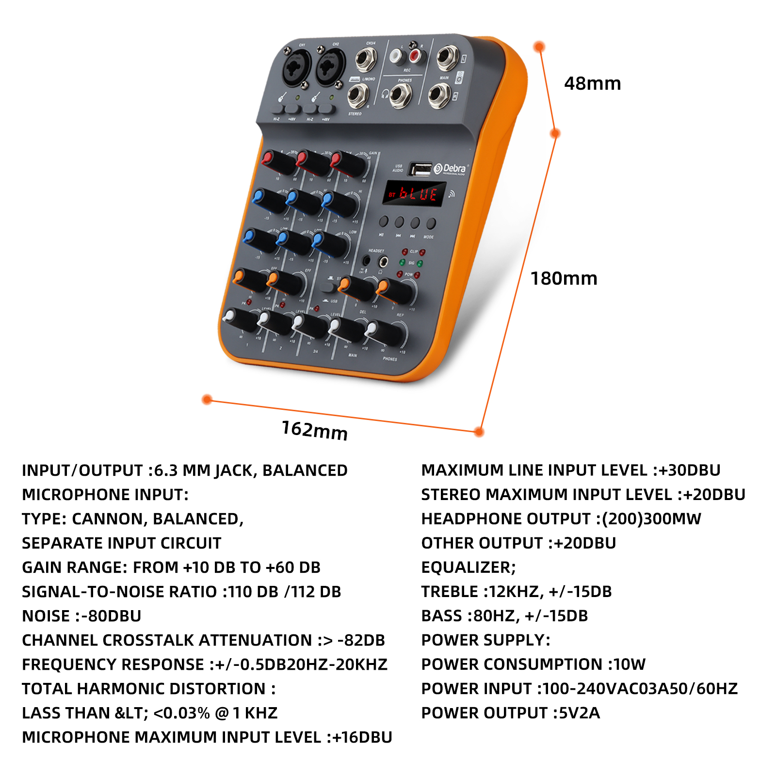 D4M 4-Channel Portable Audio Mixer