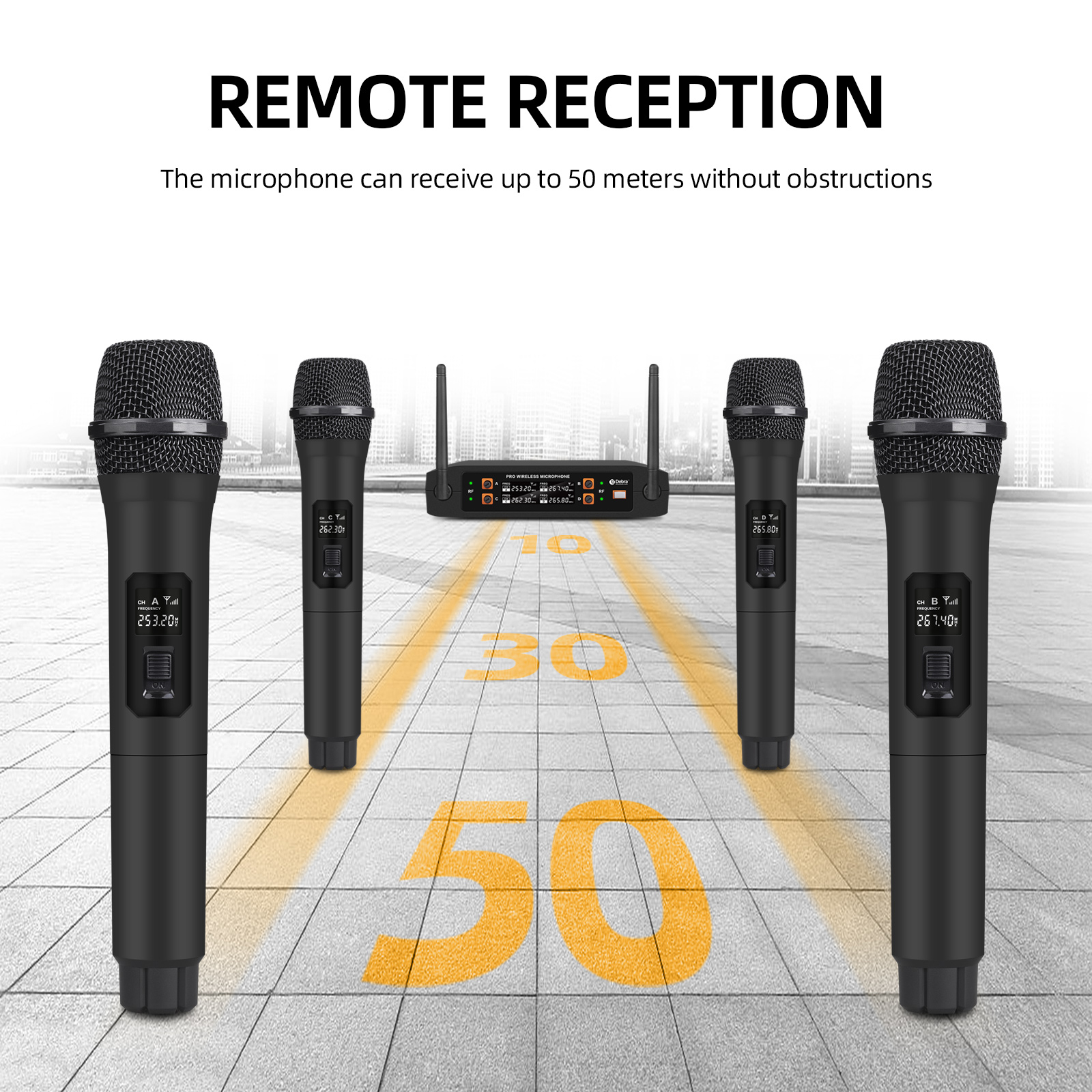 KV04 VHF 4Channel Wireless Microphone