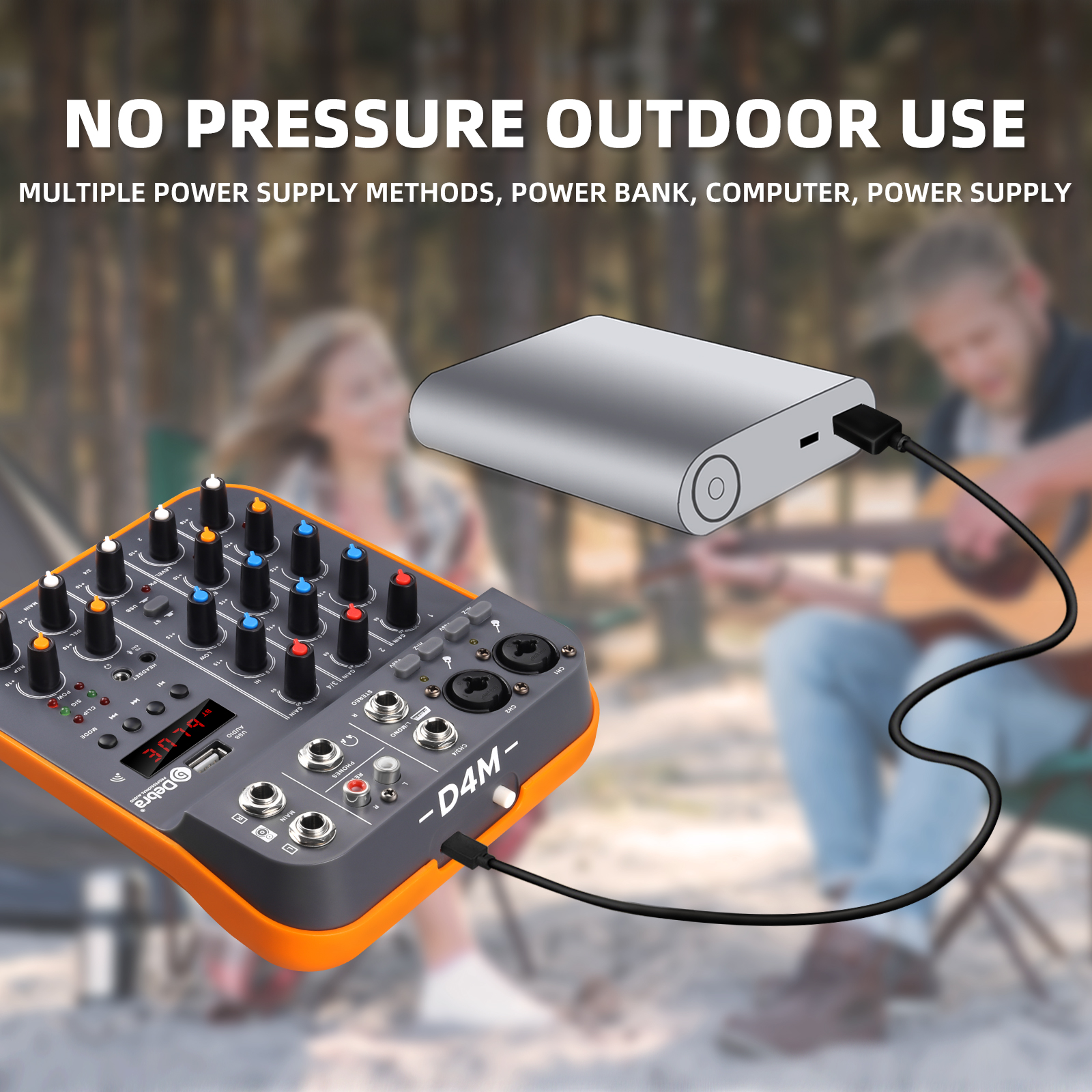 D4M 4-Channel Portable Audio Mixer