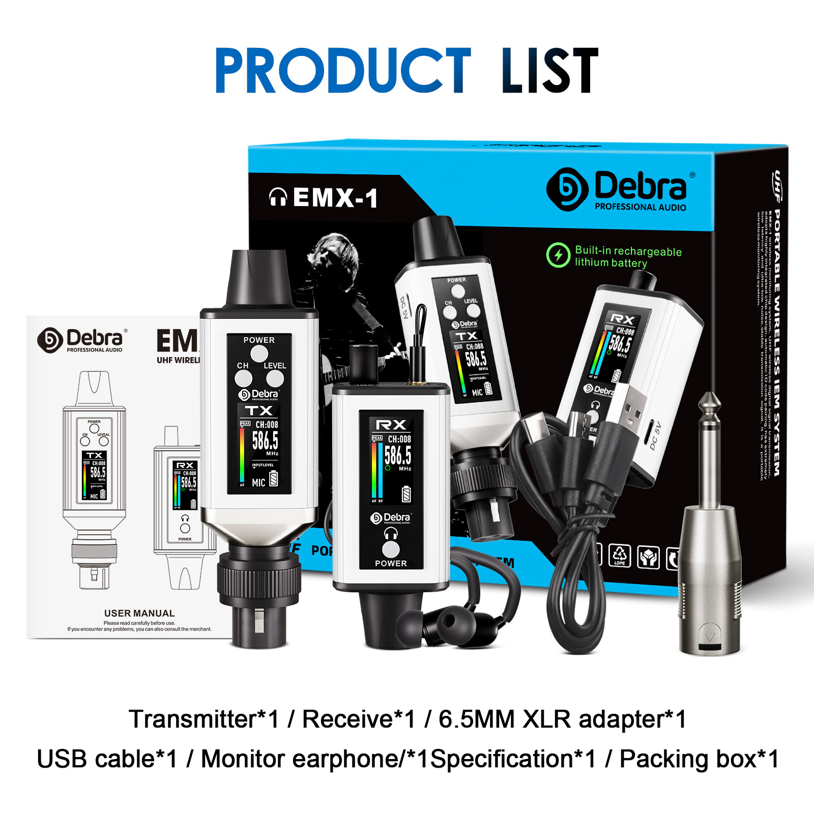 EMX-1 Portable UHF Wireless In-Ear Monitor System