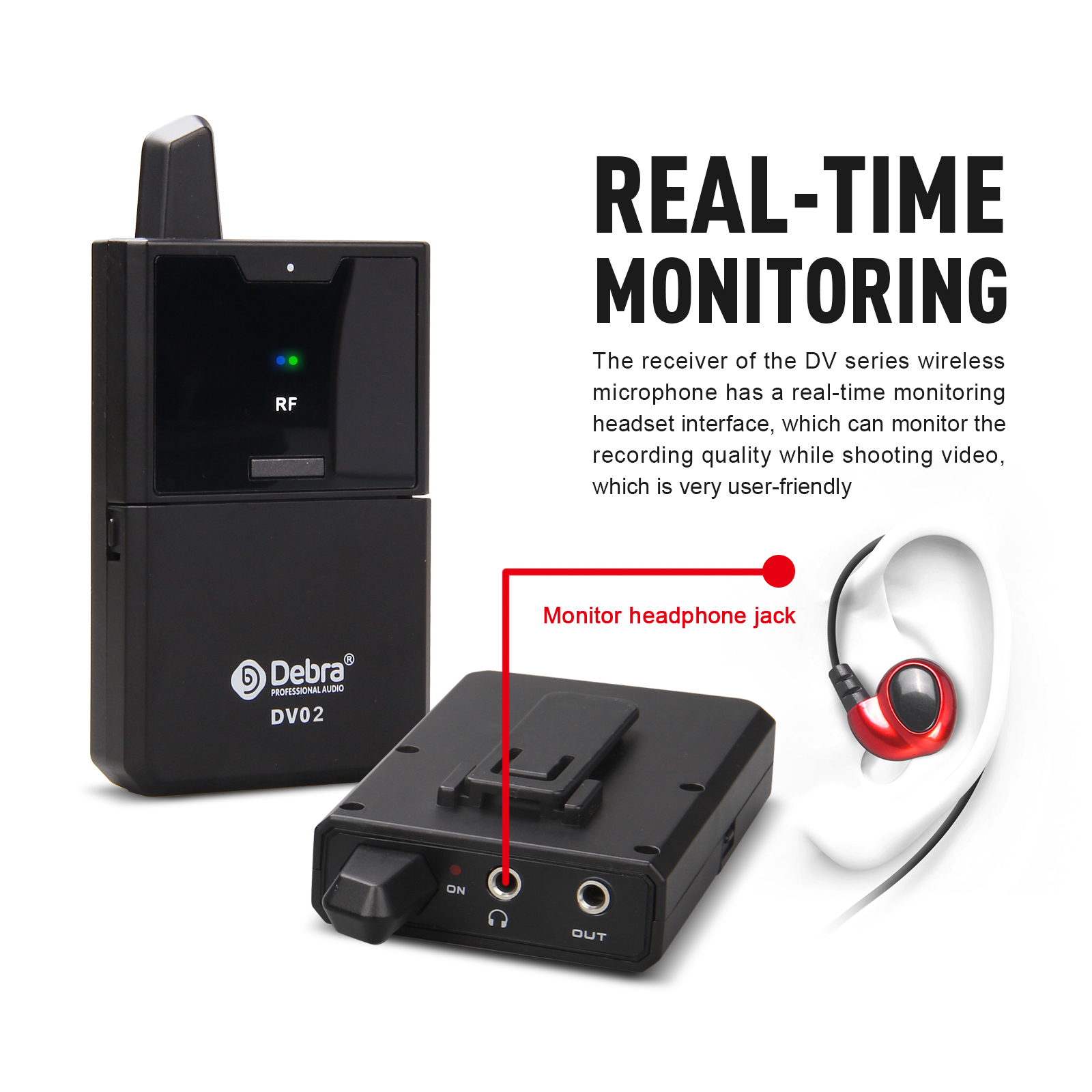 DV02 DSLR camera/Smartphone wireless recording microphone（Handheld Microphone）