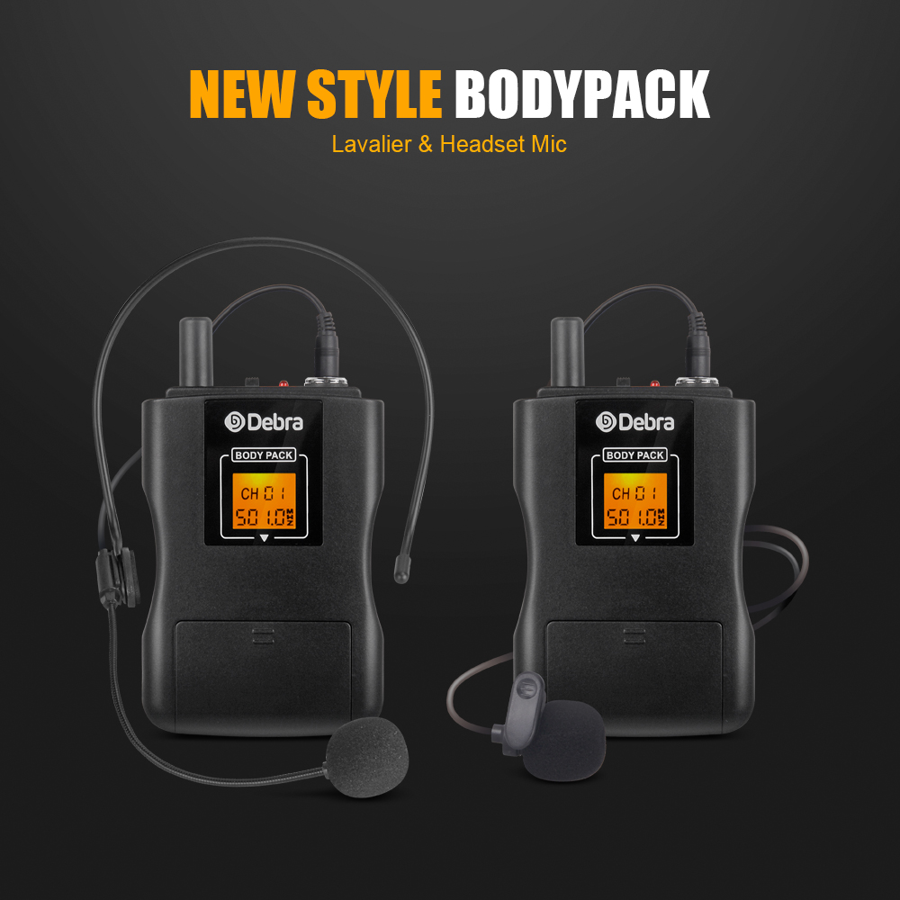 D-220 UHF Wireless Microphone（2Headset 2Lavalier Mic）