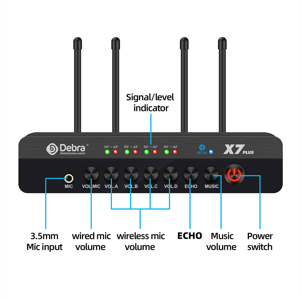 X7 PLUS DSP Wireless Microphone Karaoke System