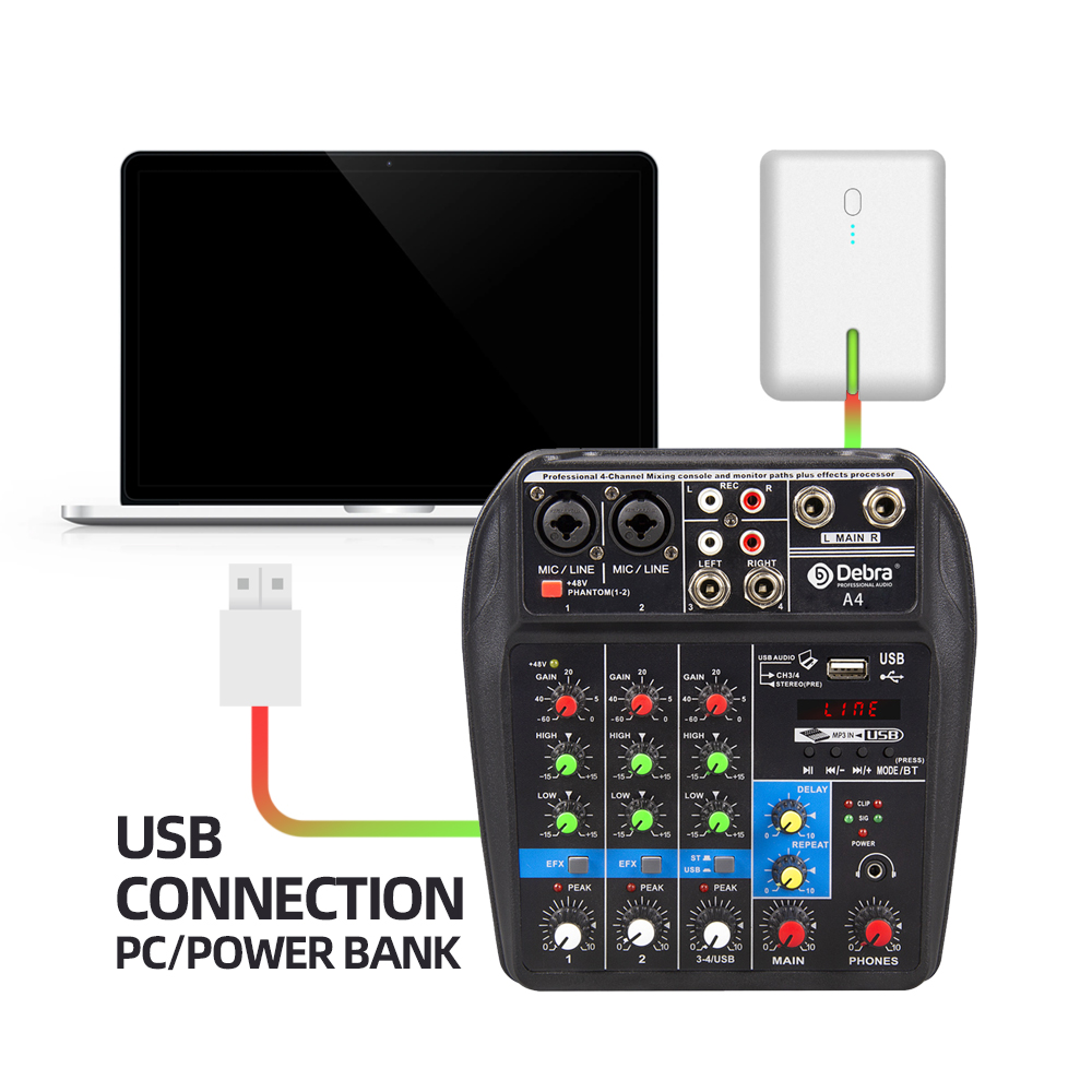 A4 Mini Audio Mixer