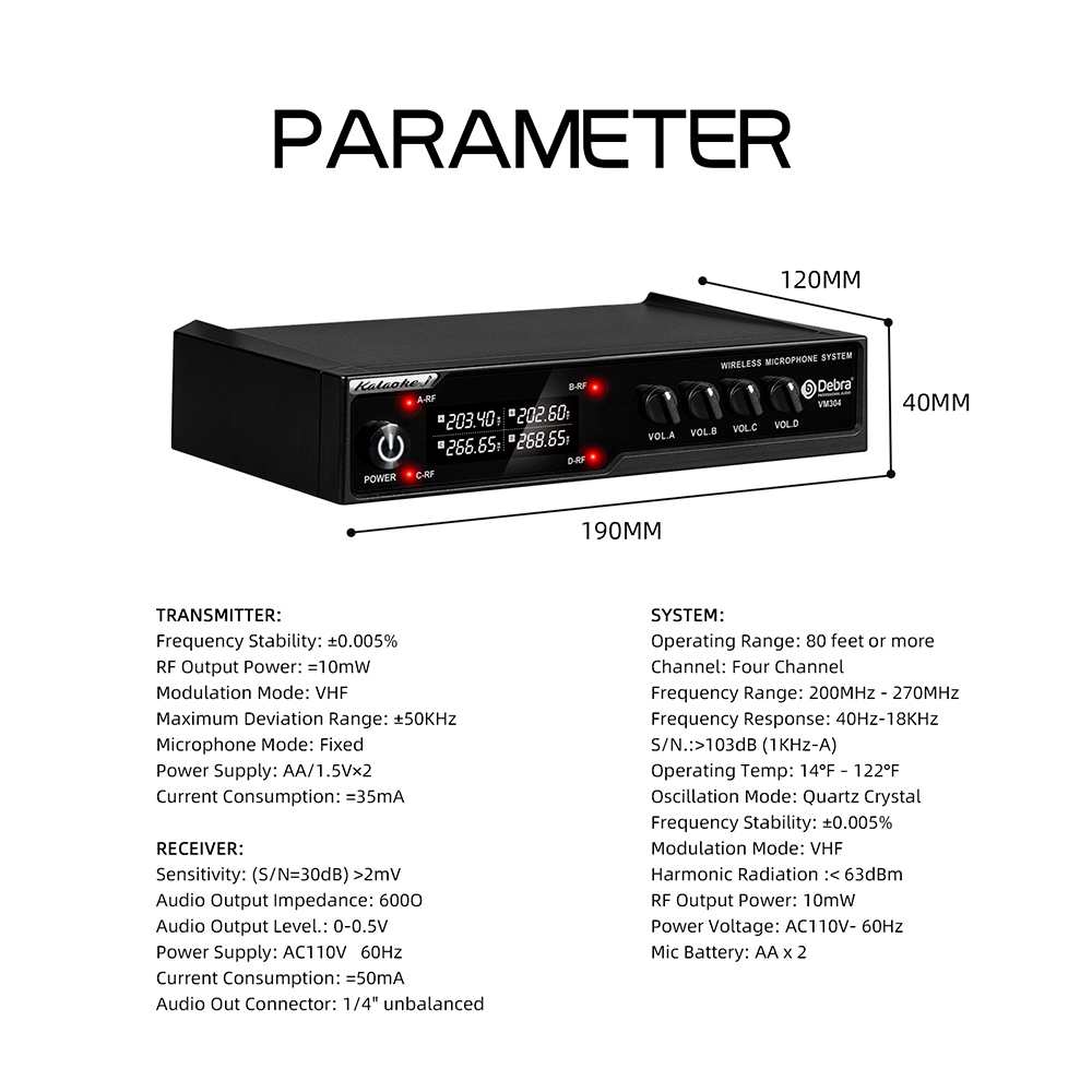 VM304 4-Channel Wireless Microphone System