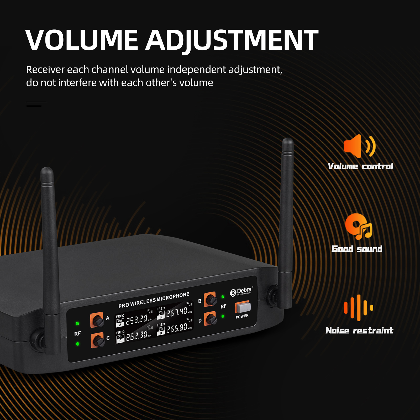 KV04 VHF 4Channel Wireless Microphone