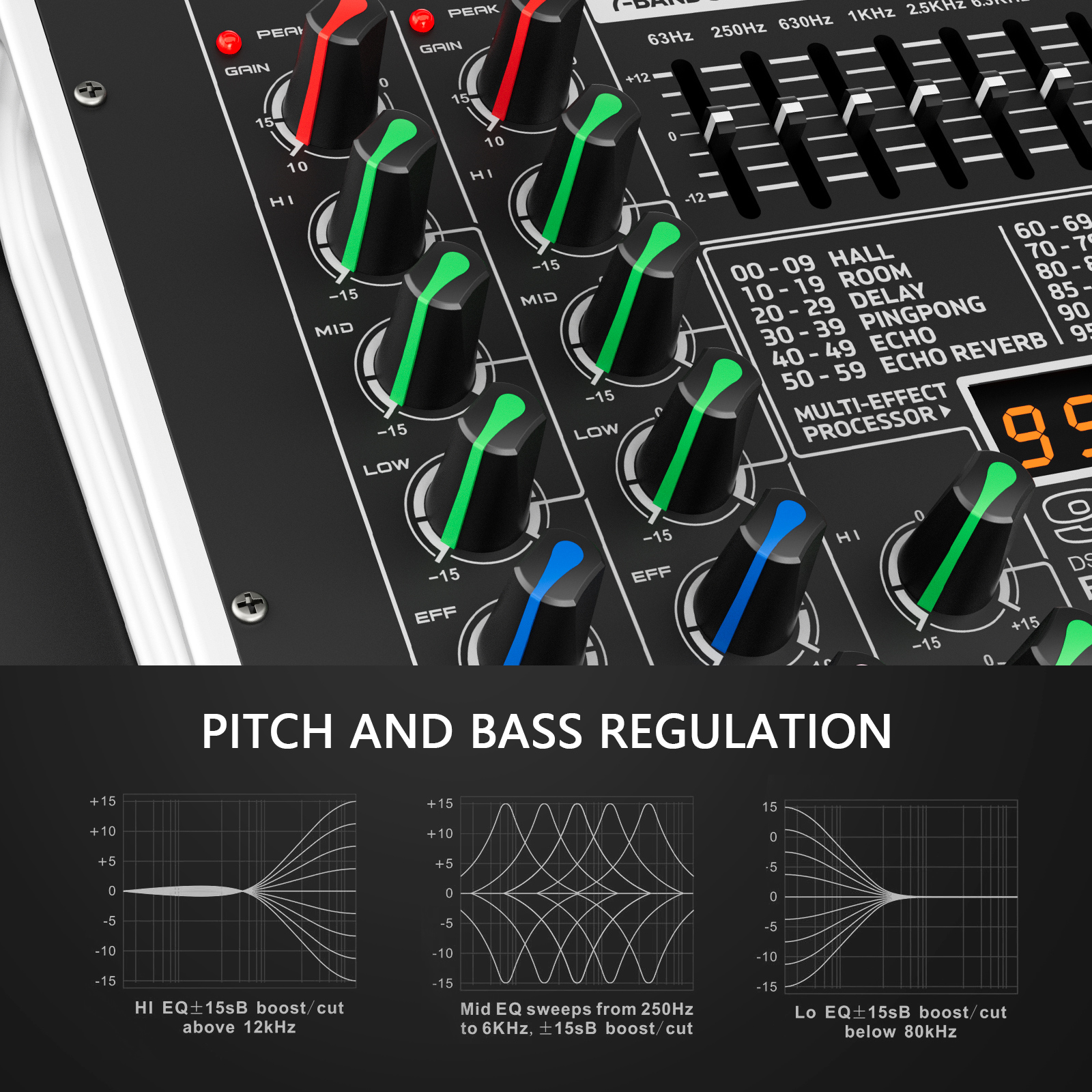 DB-4X 4-Channel Audio Mixer DJ Console