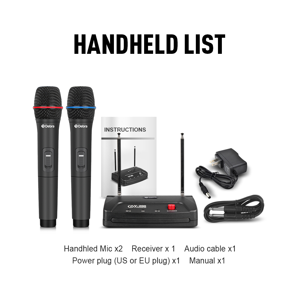 V-200 VHF Wireless Microphone（2Handheld Mic）