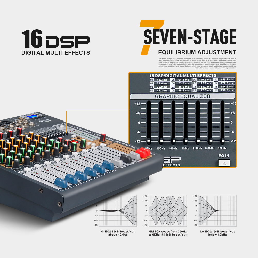 EVA Series Audio Mixer 6/8/12 Channel