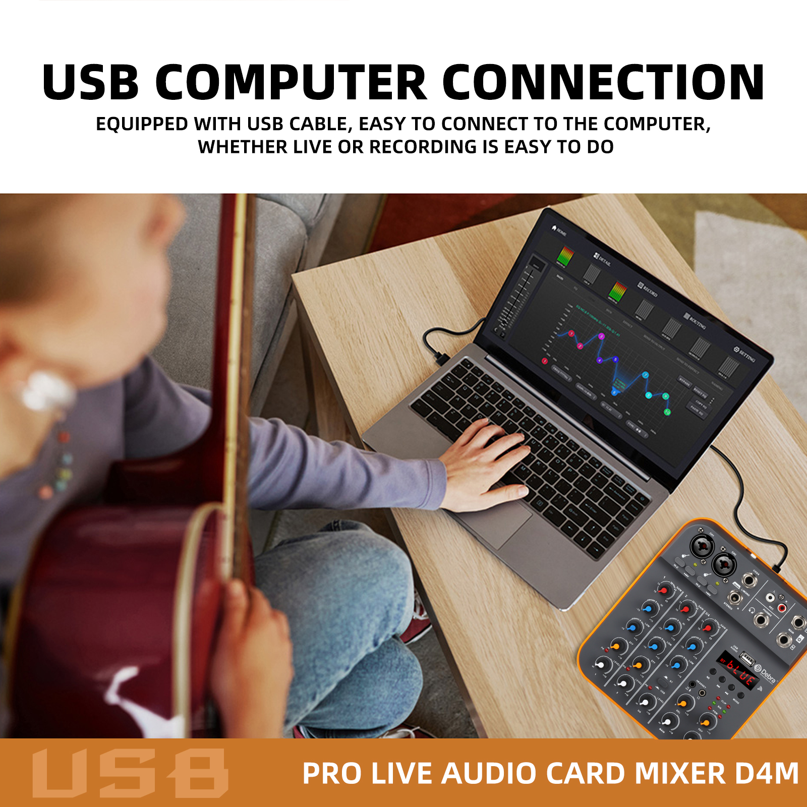 D4M 4-Channel Portable Audio Mixer