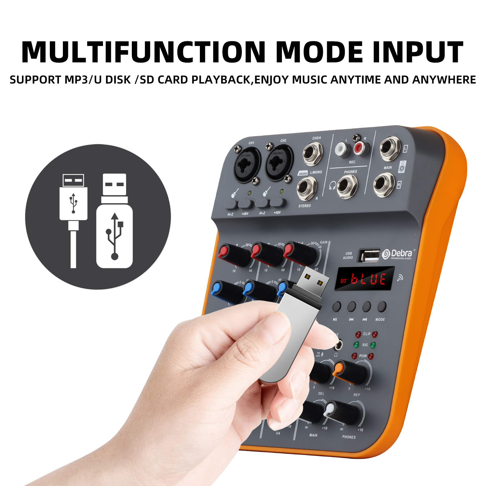 D4M 4-Channel Portable Audio Mixer