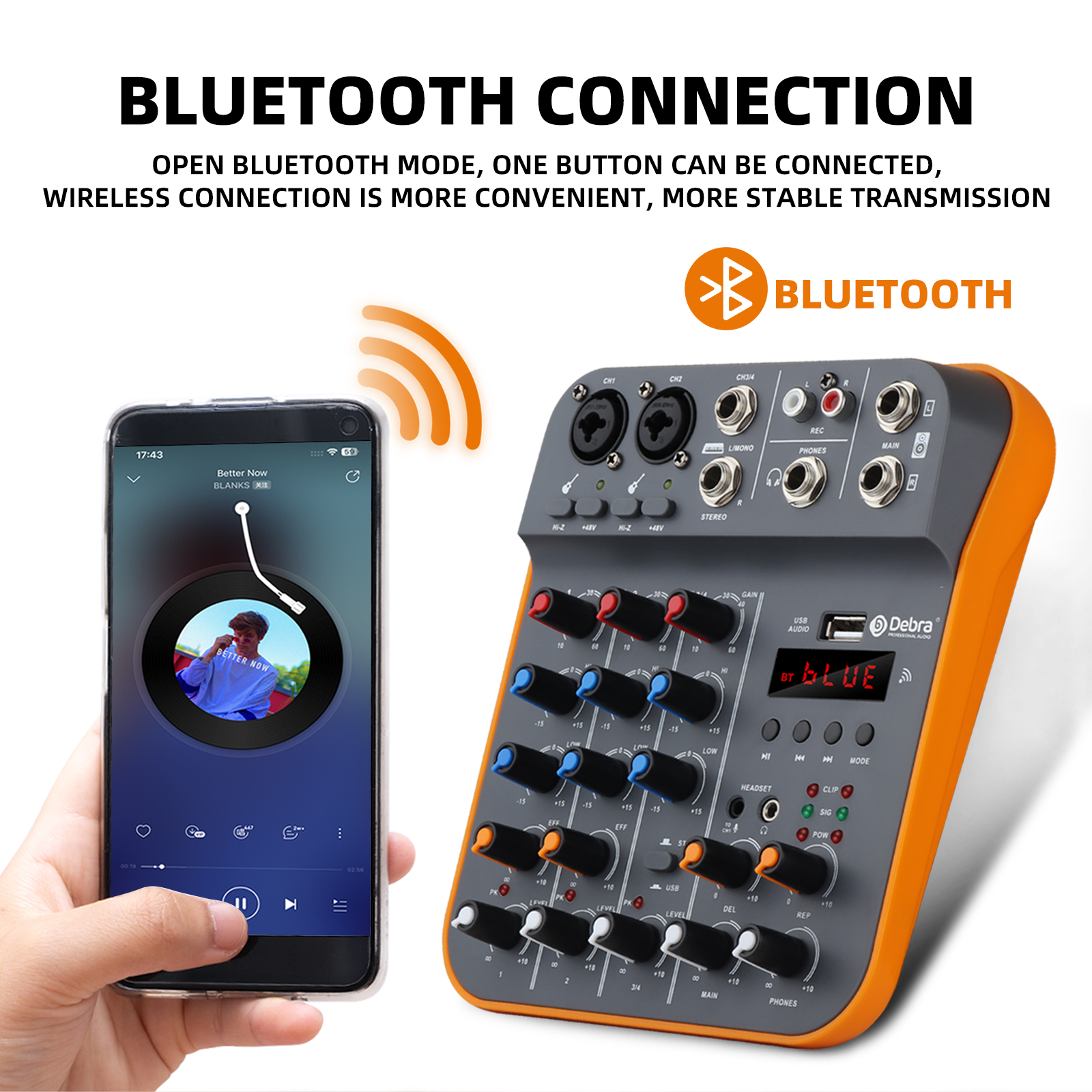 D4M 4-Channel Portable Audio Mixer