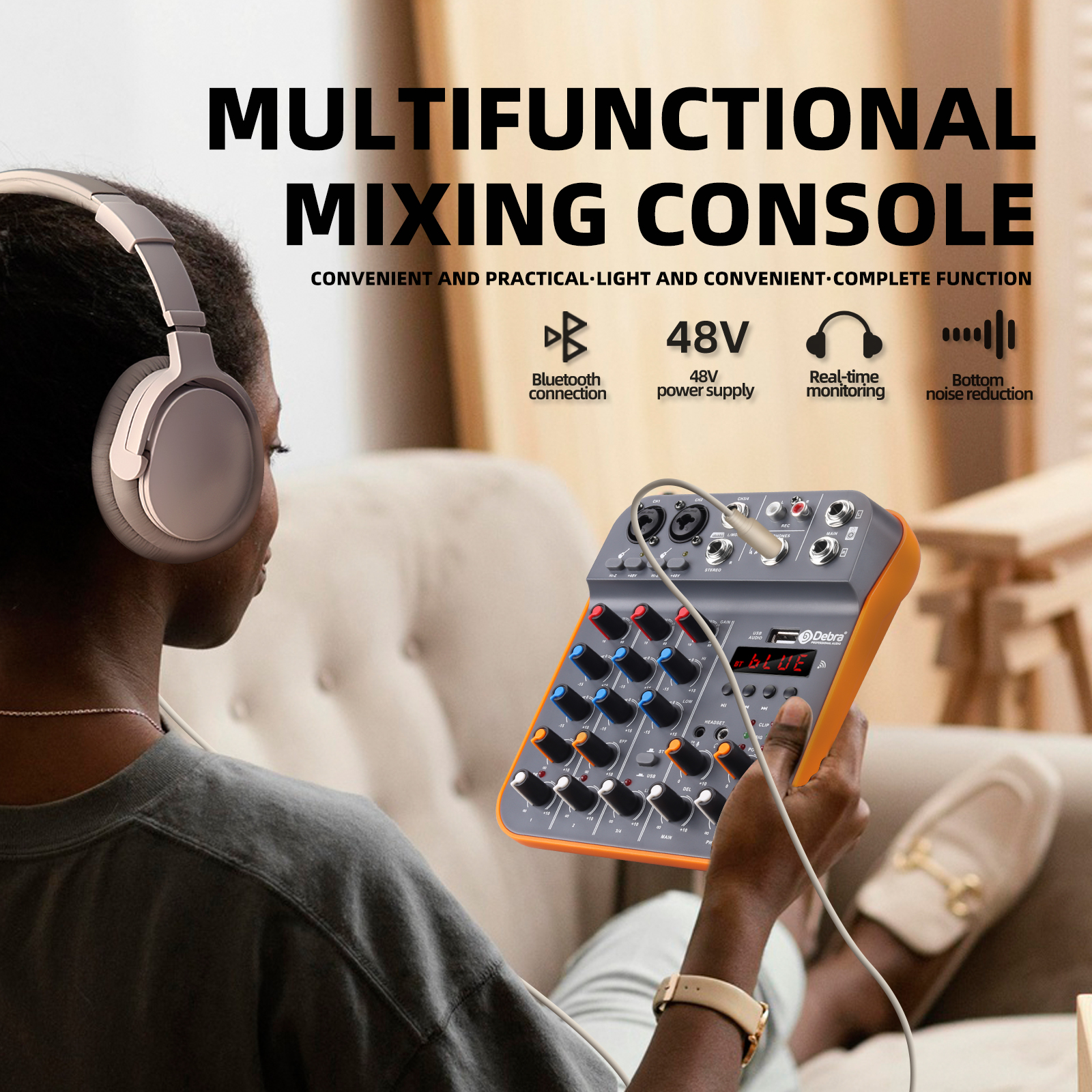 D4M 4-Channel Portable Audio Mixer