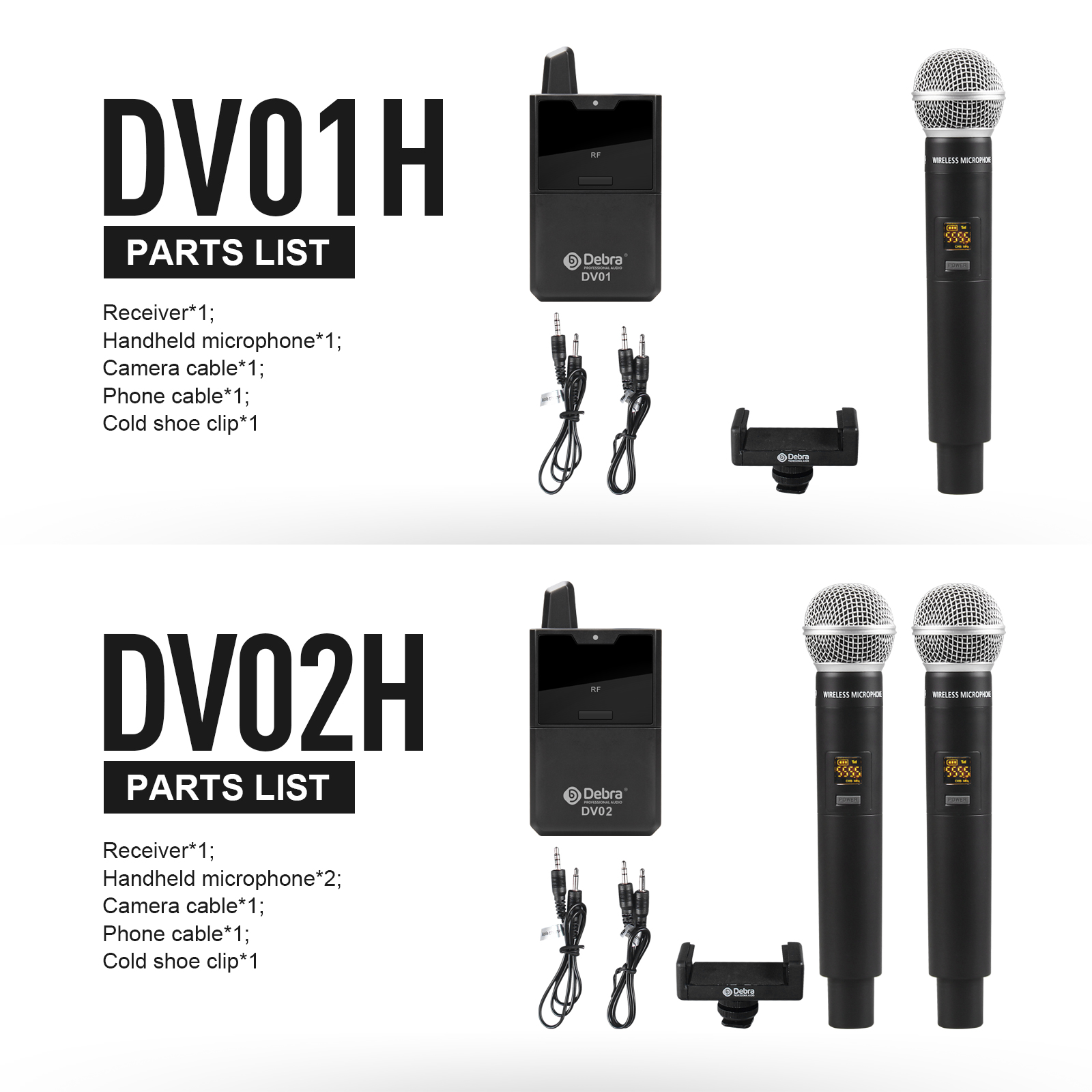 DV02 DSLR camera/Smartphone wireless recording microphone（Handheld Microphone）
