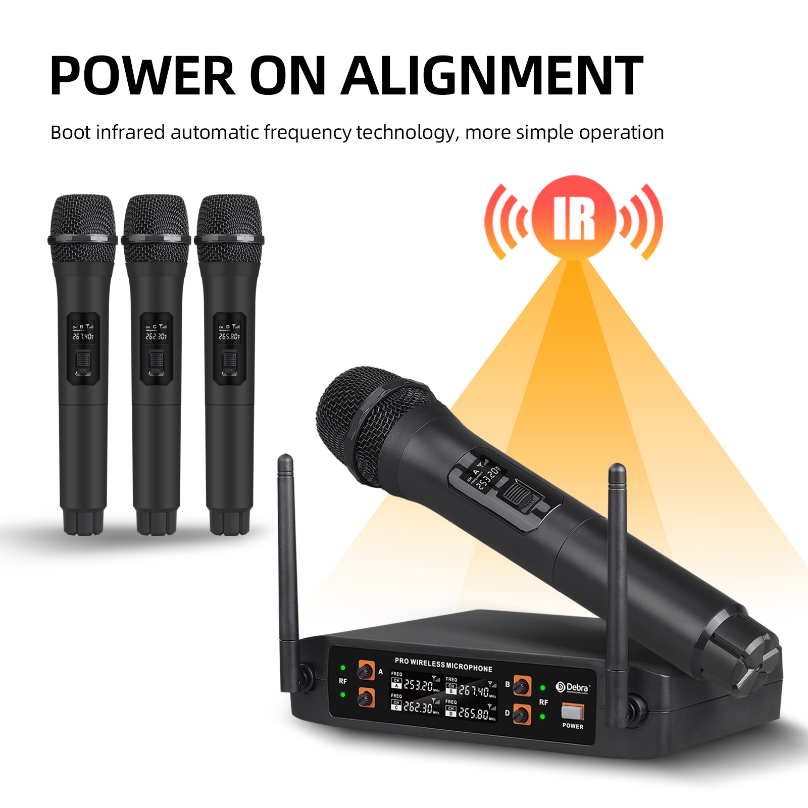 KV04 VHF 4Channel Wireless Microphone