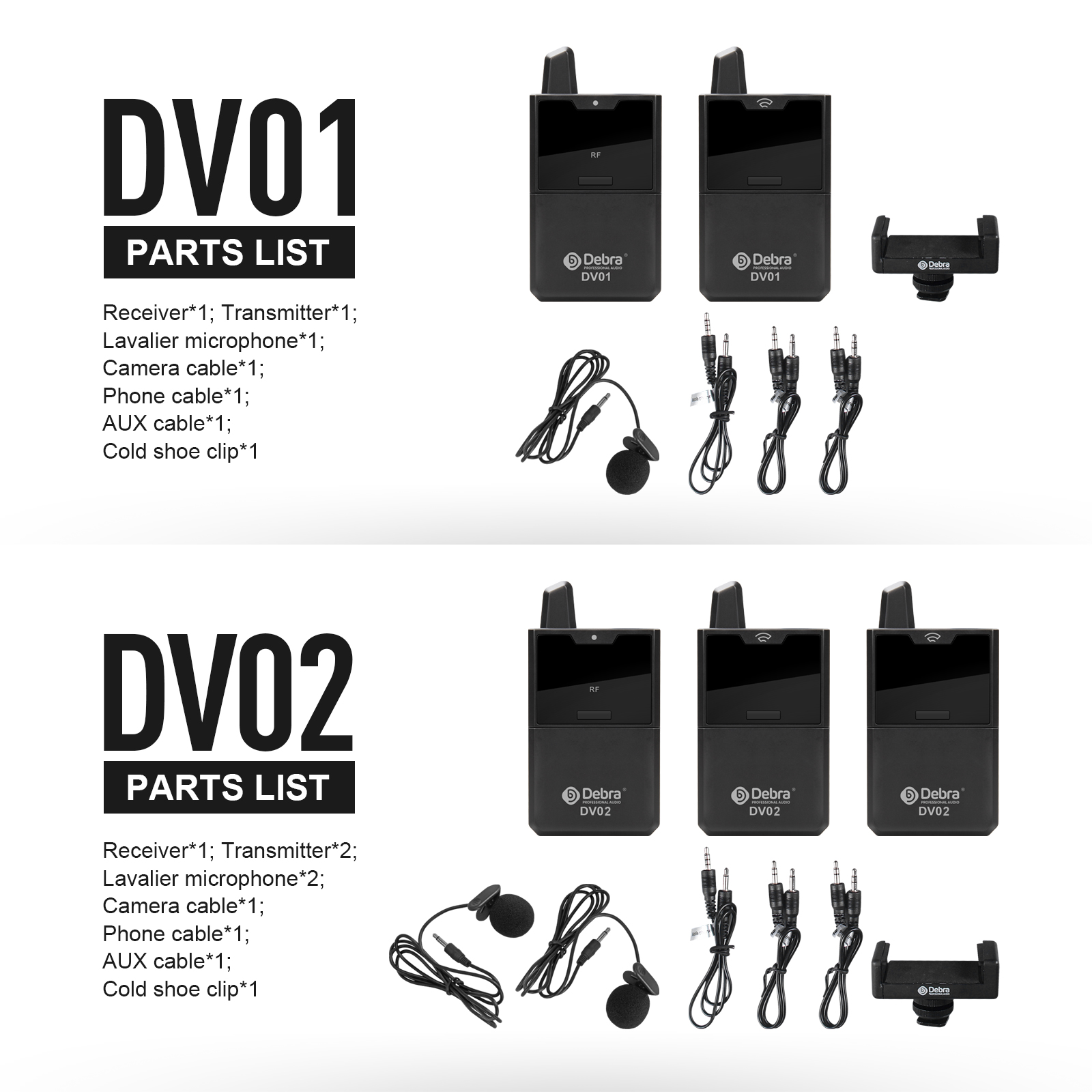 DV02 DSLR camera/Smartphone wireless recording microphone（Handheld Microphone）