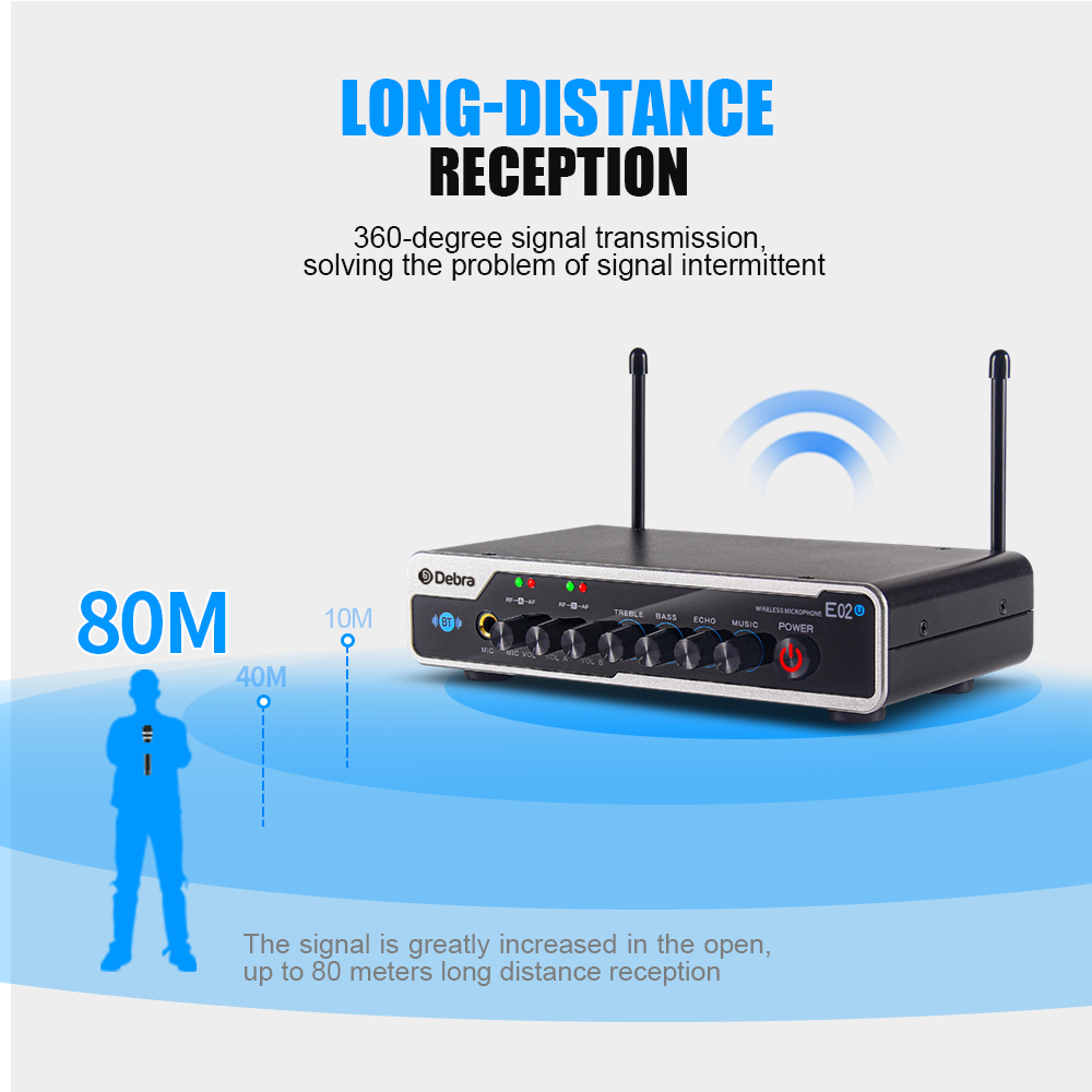 E02U DSP UHF Wireless Microphone Karaoke System