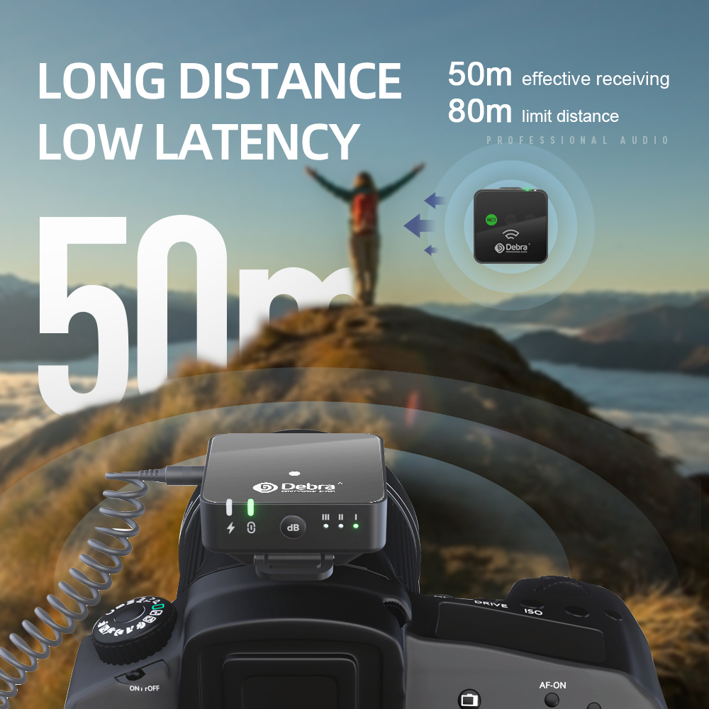W90 2.4G DSLR camera/smartphone wireless recording microphone