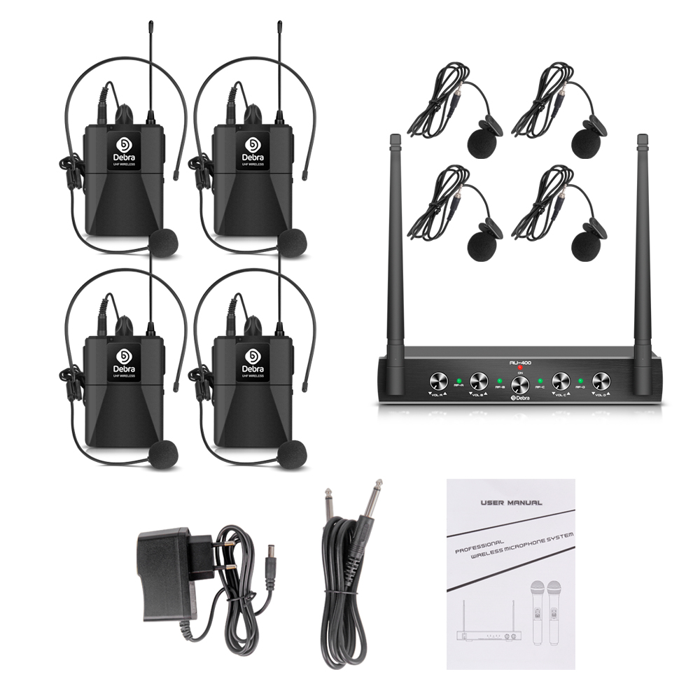 AU-400 Wireless Microphone（4Headset 4Lavalier Mic）