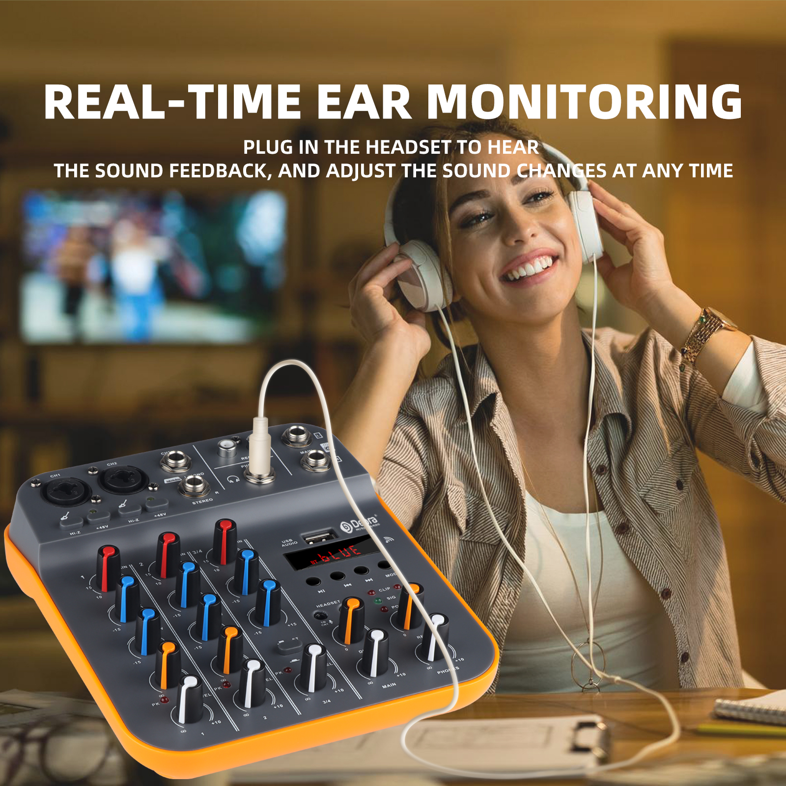 D4M 4-Channel Portable Audio Mixer