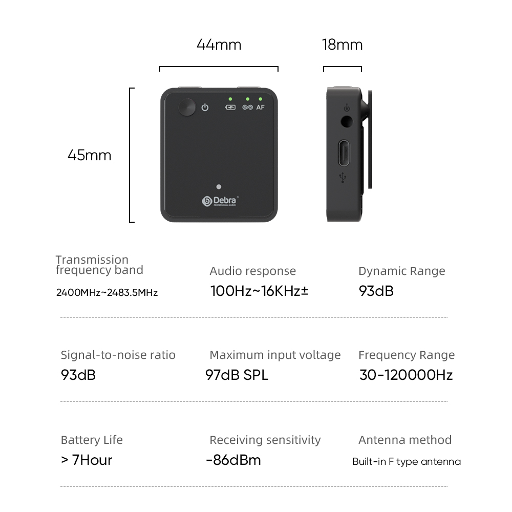GoPro 2.4G DSLR camera/smart phone recording live broadcast wireless microphone