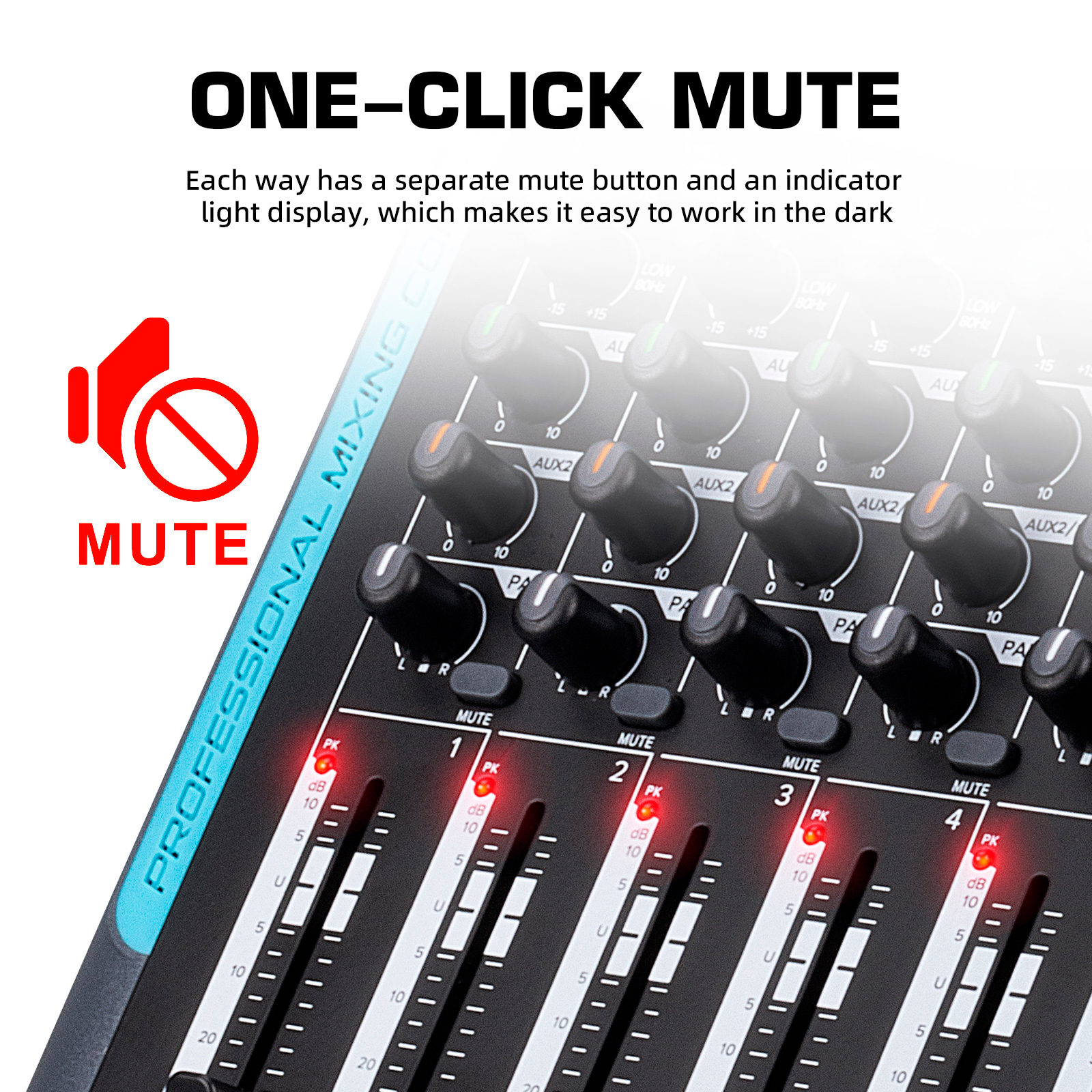 DP-10 Audio Mixer Professional 10-Channel Audio Interface DJ Console