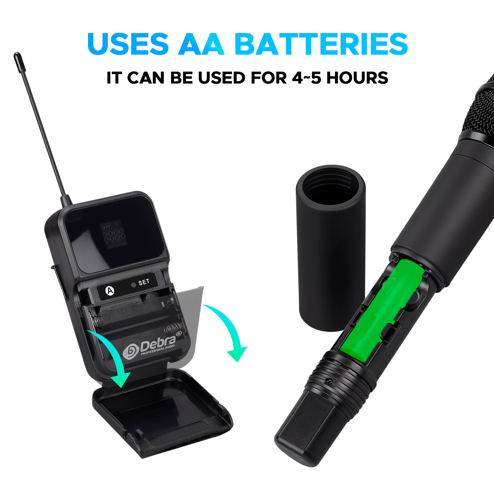 DU2002 UHF Wireless Microphone（2 Handheld Mic）