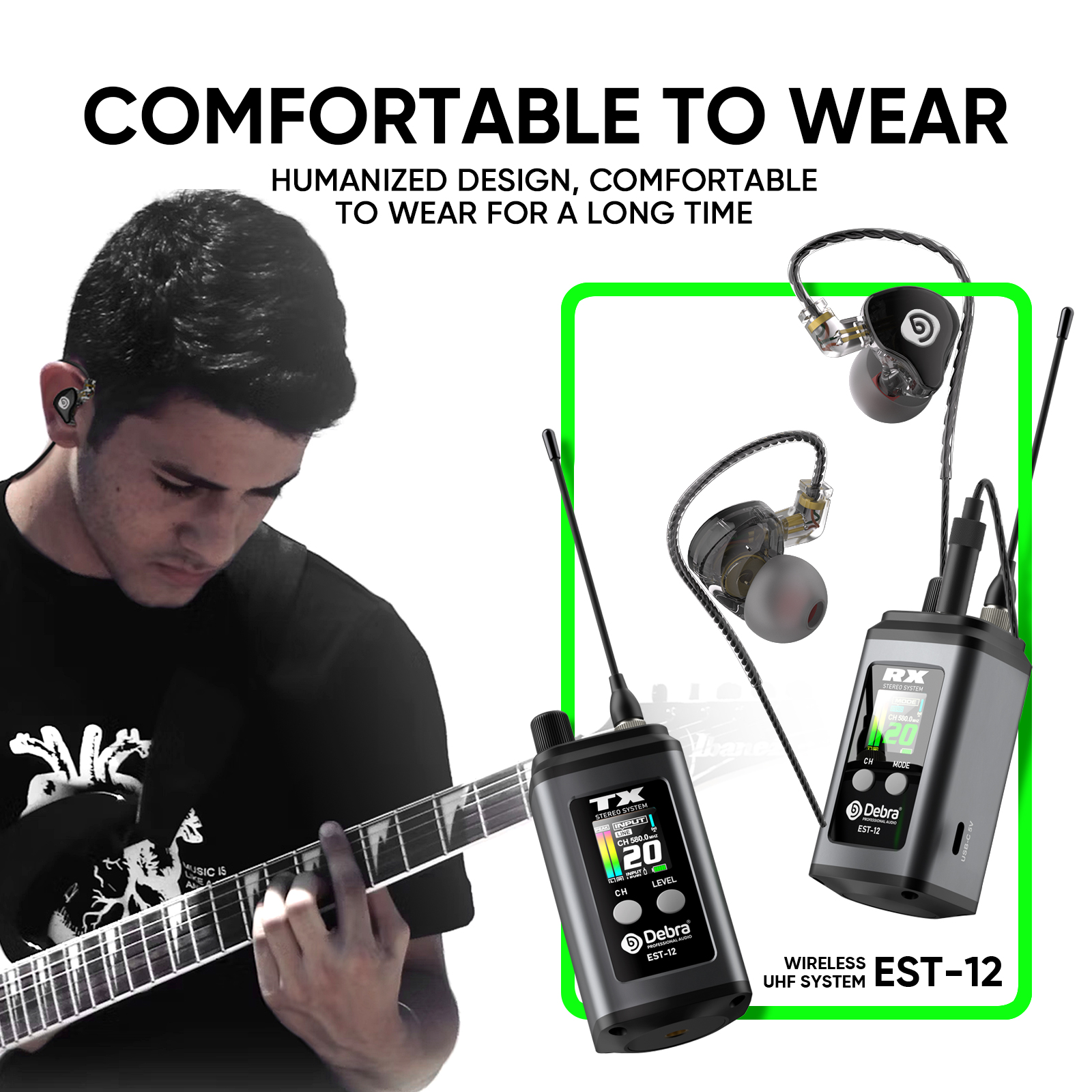 EST-12 Stereo Portable Wireless In-Ear Monitor System