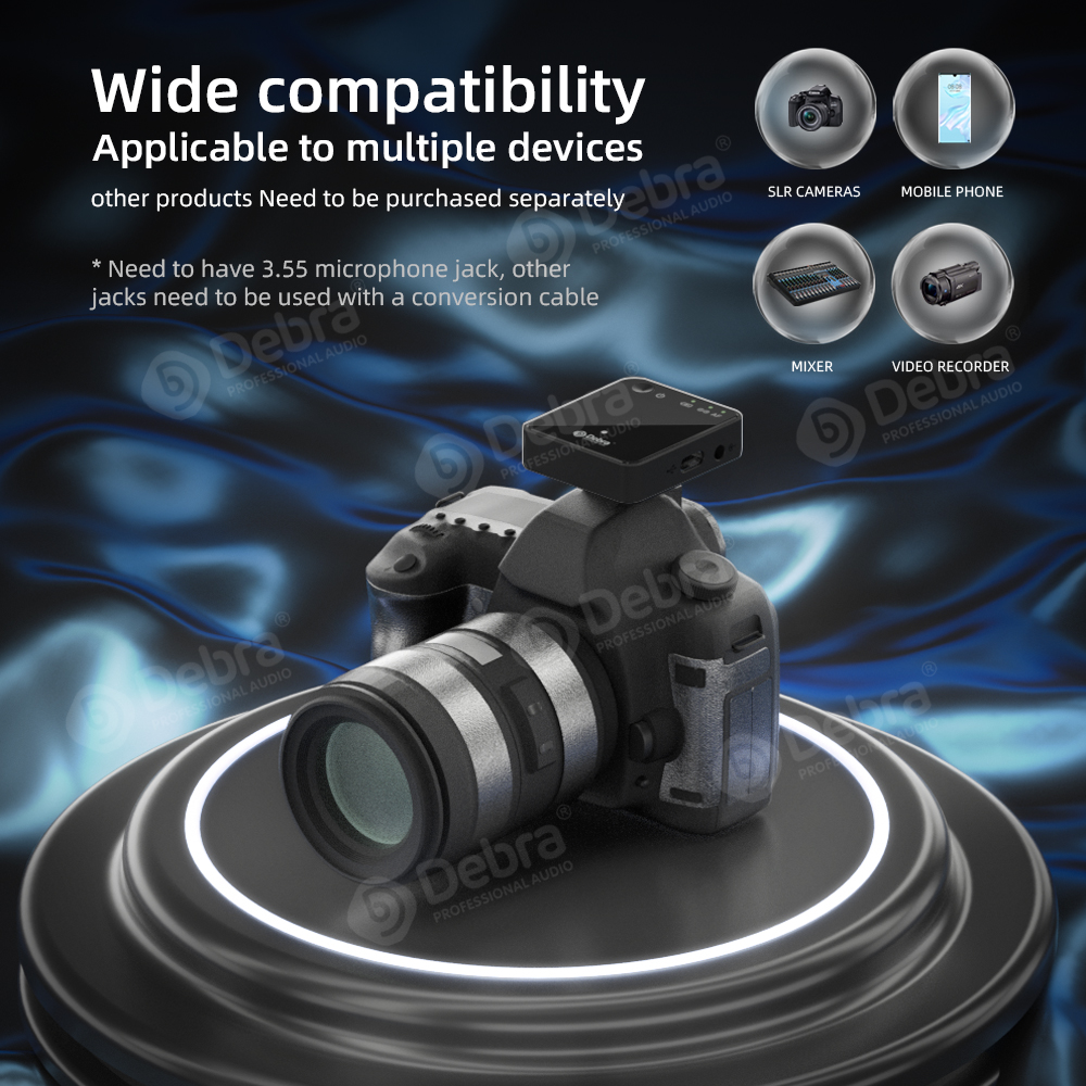GoPro 2.4G DSLR camera/smart phone recording live broadcast wireless microphone