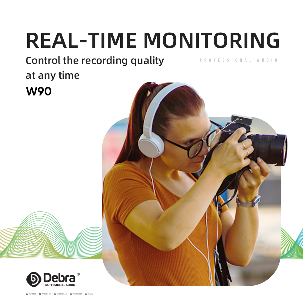 W90 2.4G DSLR camera/smartphone wireless recording microphone