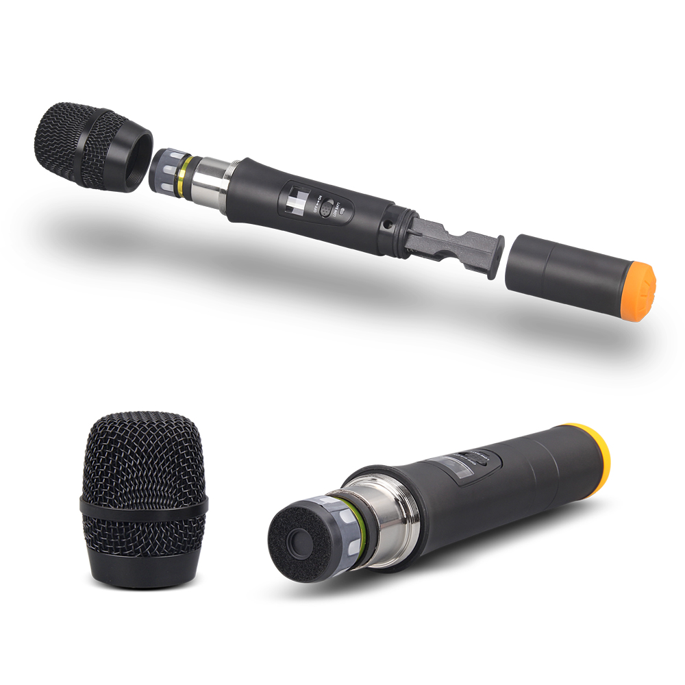 D-240 UHF Wireless Microphone（2Handheld 2Lavalier 2Headset Mic）