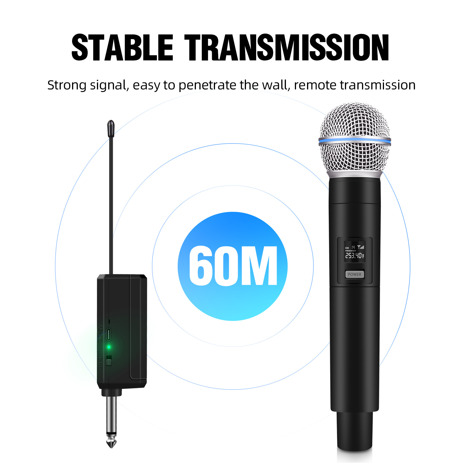 VP02 VHF Portable Wireless Microphone