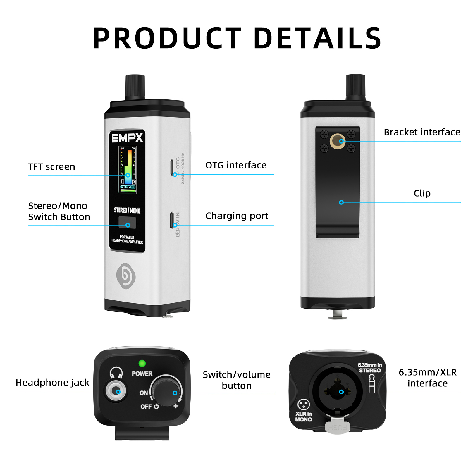 EMPX Professional Headphone Monitoring Amplifier (White)