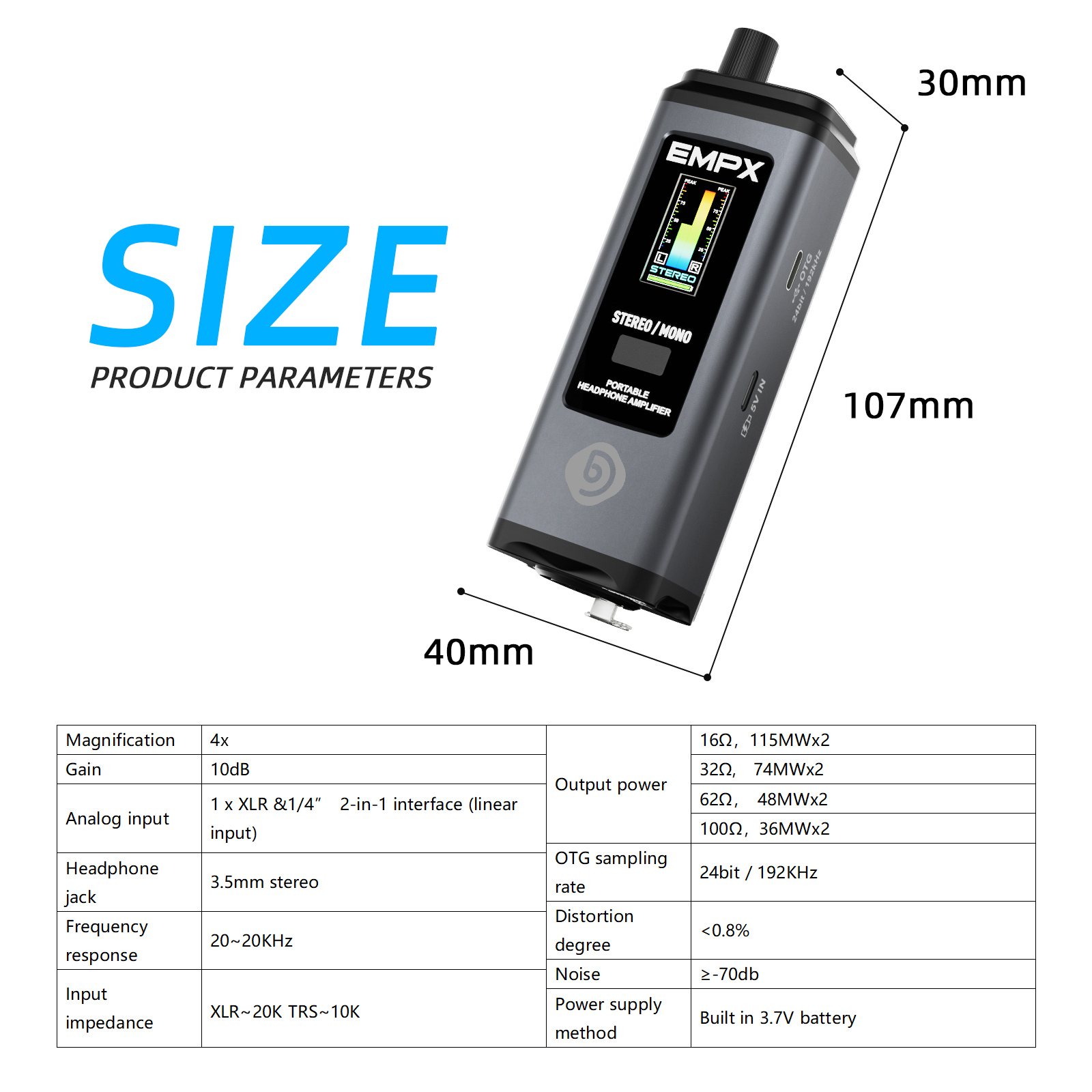 EMPX Professional Headphone Monitoring Amplifier (Dark gray)
