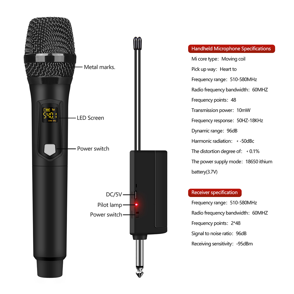 MU2 UHF Portable Wireless Microphone