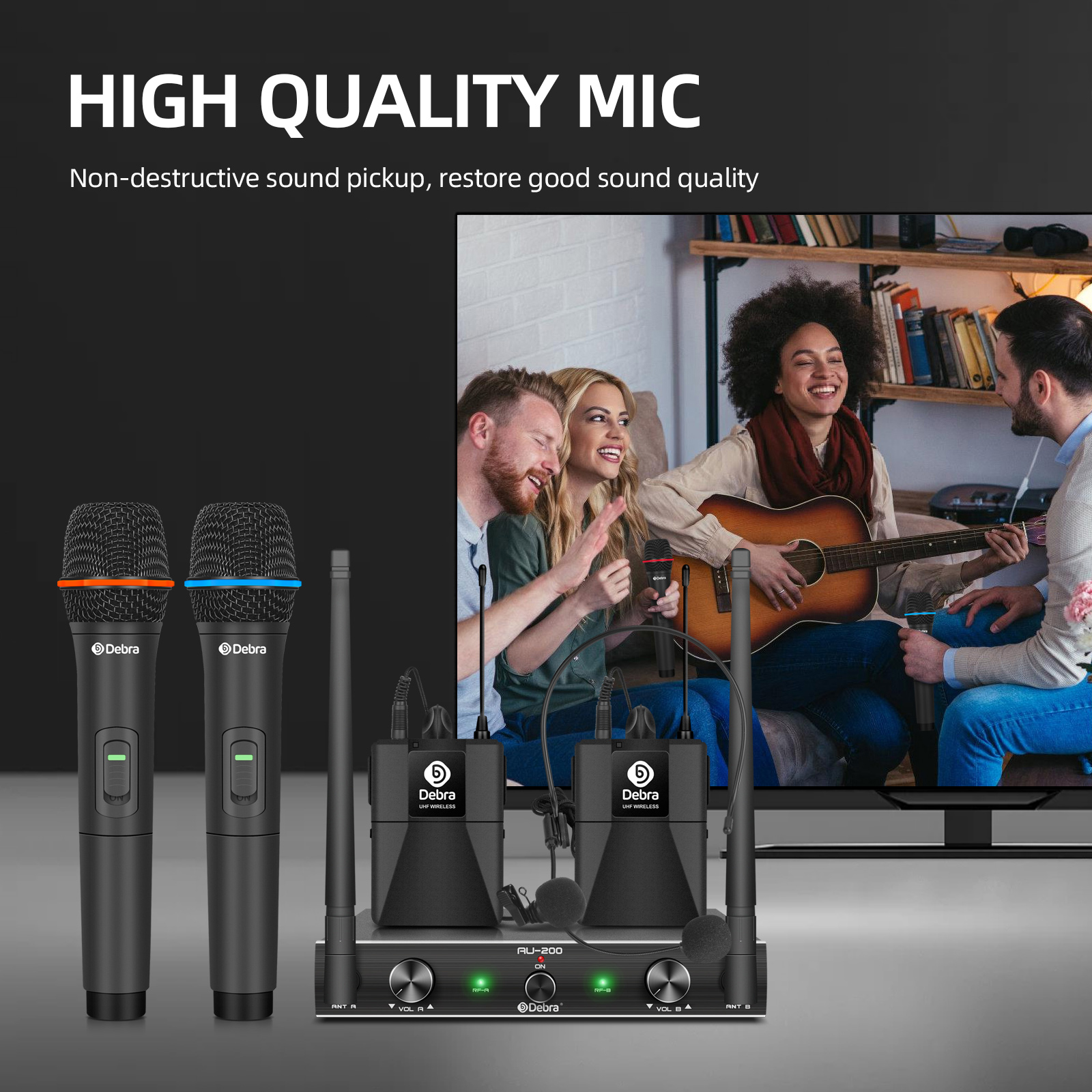 AU-200 UHF Wireless Microphone（Handheld / Headset / Lavalier Mic）