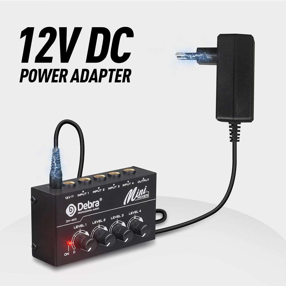 DH400 Portable 4 Channel Audio Mixer